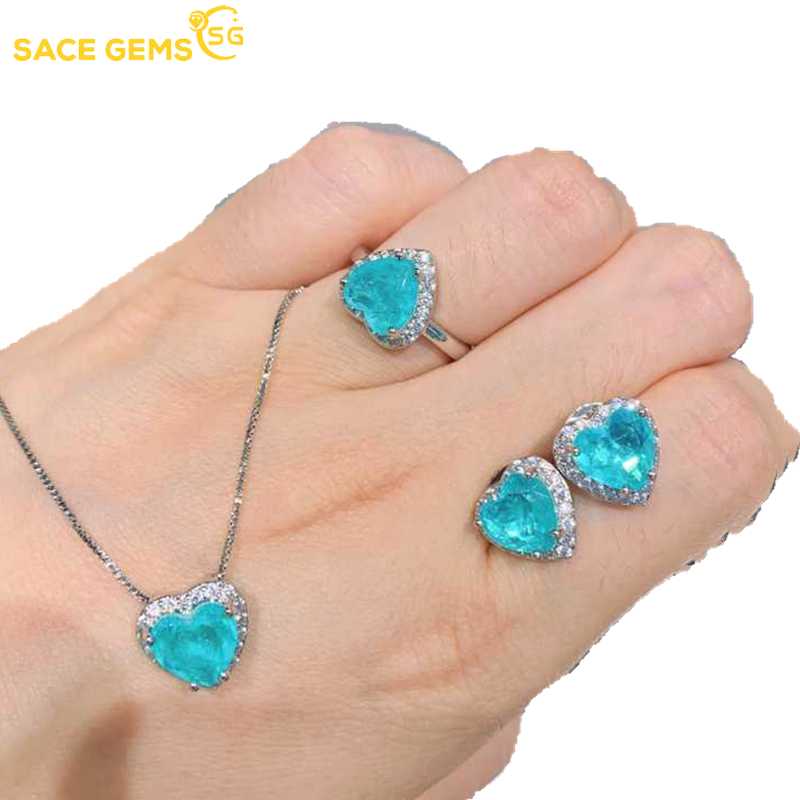 Sace Gems Классические кольца из медного сплава с цирконием, серьги, кулон, ожерелье, комплекты ювелирных изделий, подарки для свадебной вечеринки