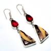 Cappuccino Jasper Pink Rubillite Gemstone Gift Jewelry Earring 2.27"