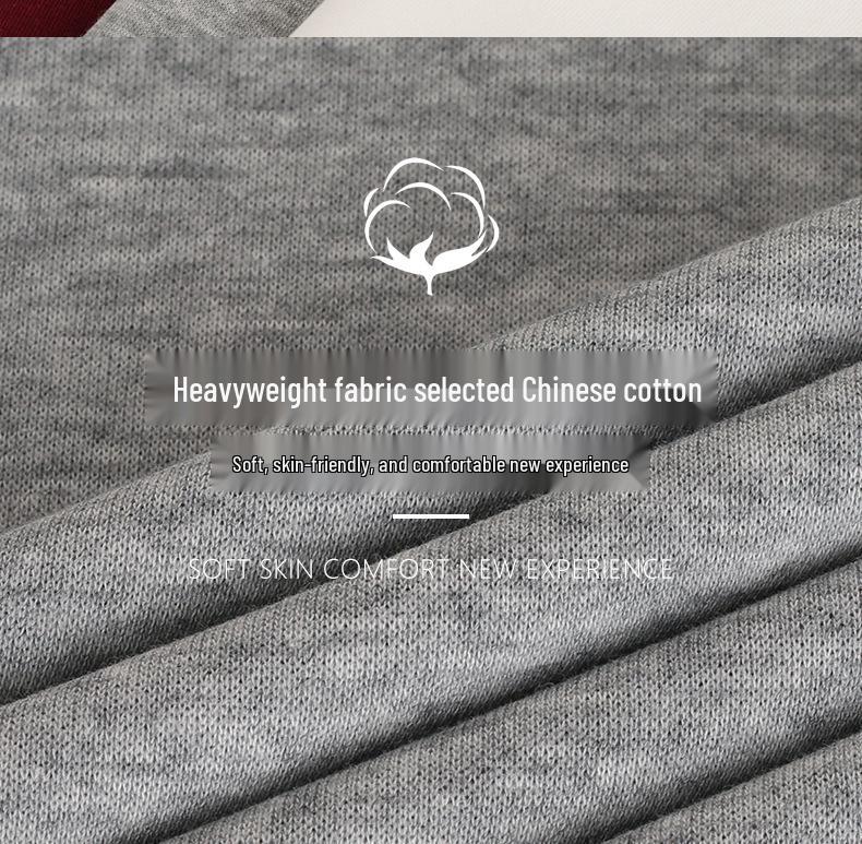 Унисекс Толстовка из хлопка с флисовой подкладкой - Толстая, Свободного кроя, с круглым вырезом, Стиль со спущенным плечом