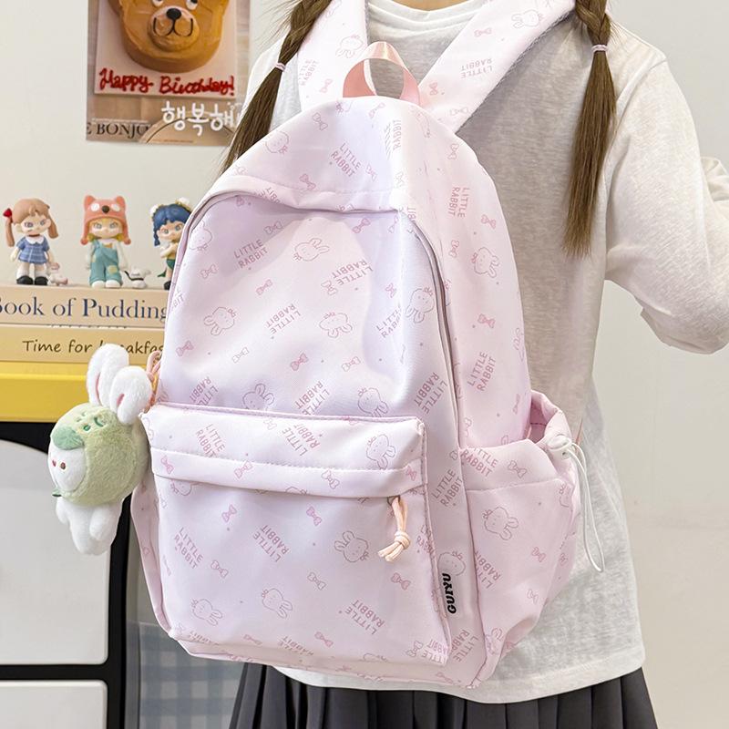 Schoolbag Japanese cute cartoon schoolbag male and female junior high school college students lightweight backpack large capacity load reduction