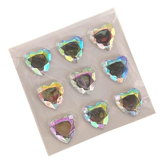 3D наклейка с искусственным кристаллом в виде сердца, самоклеящаяся, легко наносится, идеально подходит для DIY, скрапбукинга, ведения журнала