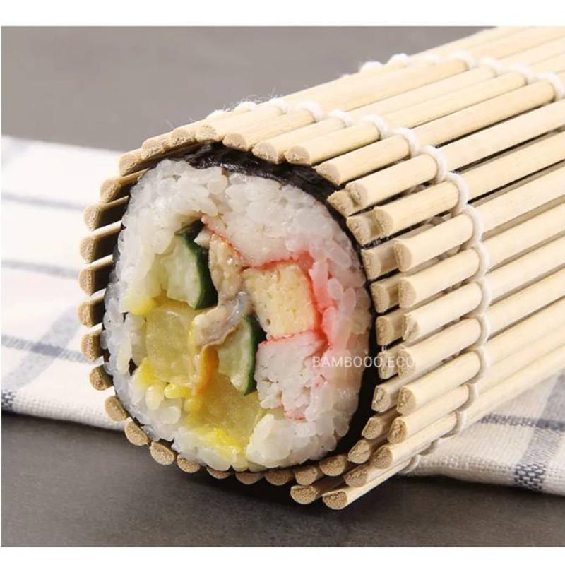 Green-skinned Sushi Rolls Made With Bamboo Sushi Tool Set, Seaweed Rice Mold, Bamboo Sushi Mat