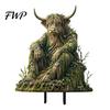 Storybook Style Patio Ornament Woodland Spirit Garden Stake, Forest Animal Yard Decor, 3D Rustic Stake Statue for Fairy Planter & Outdoor Display