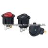 Кулисный переключатель KCD1: Круглый, Подсветка, 2/3/4-контактный, 2/3-позиционный, 6A 250V, Отверстие 20 мм.