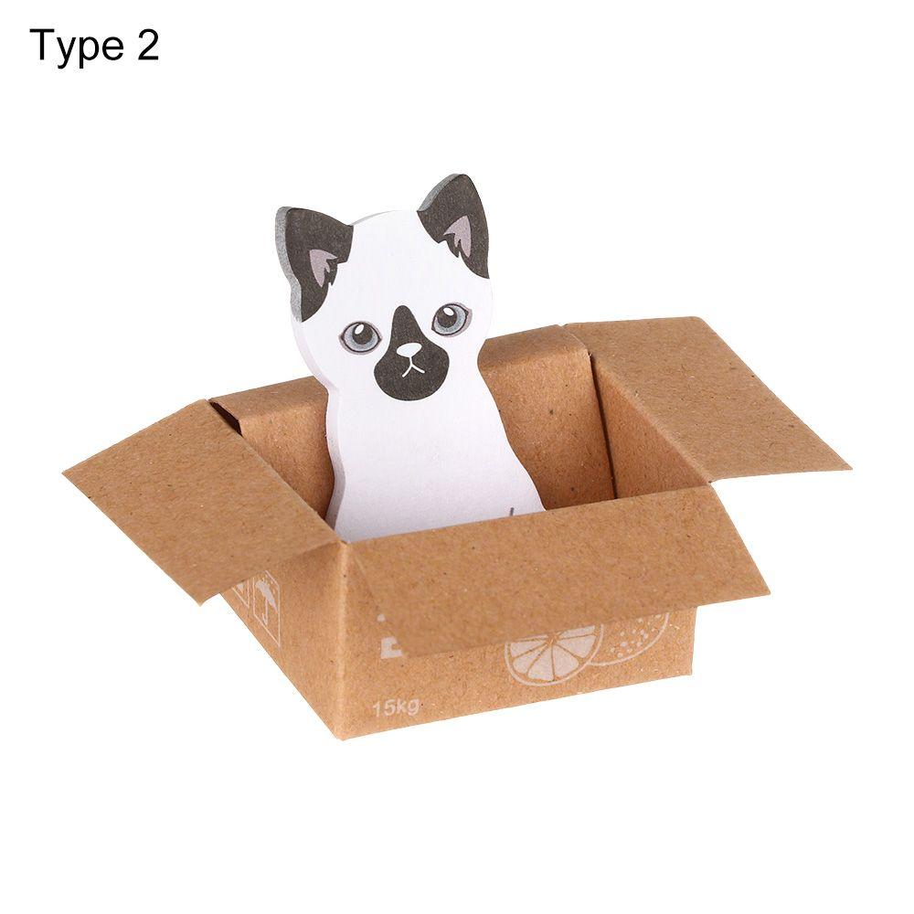 School Supplies Stationery Stickers Memo Pad Cartoon Cat Sticky Notes Kitten In Box Office Notepad