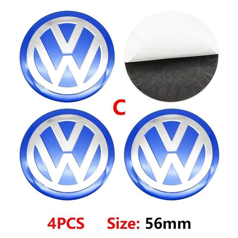New 2026 4pcs 56mm Car Wheel Badge Center Sticker 60mm Wheel Hubcap Cover Accessorie For VW golf Passat R Rline GTI Polo CADDY Beetle zs0