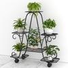Полностью собранная многоярусная кованая железная подставка для цветов для помещений/улицы