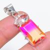 Bi-Color Tourmaline, Topaz Handmade 925 Sterling Silver Pendant 1.69" c6R27