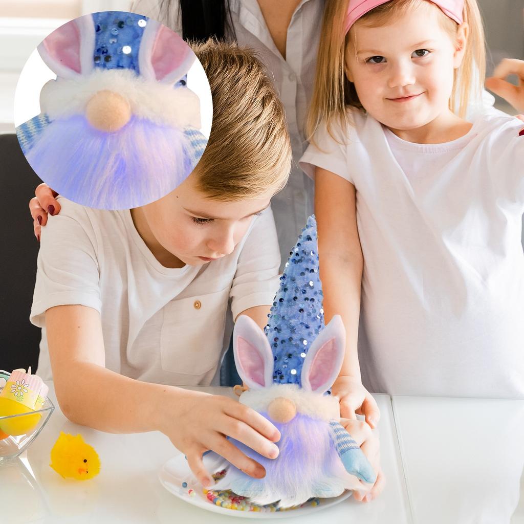 Пасхальные блестки Кролик светящаяся кукла Праздничные украшения Пара Кролик Гном Кукла Украшения