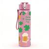 1PC Clover Beer Mug Saint Patrick Print 750ml Color Plastic Sports Water Bottle Leakproof Flip Straw Lid Suitable for Sports Office Home Use