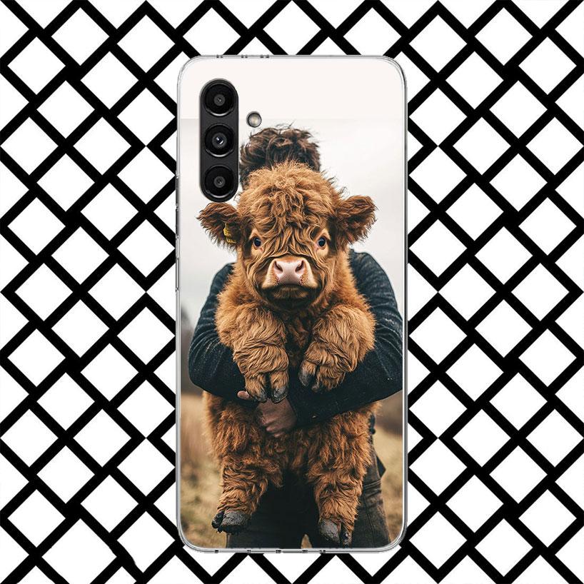 Cute Highland Cow Phone Case for Samsung Galaxy A17 A37 A57 A16 A26 A36 A56 A15 A25 A35 A55 A14 A24 A34 A54 A13 A23 A33 A53 Gala