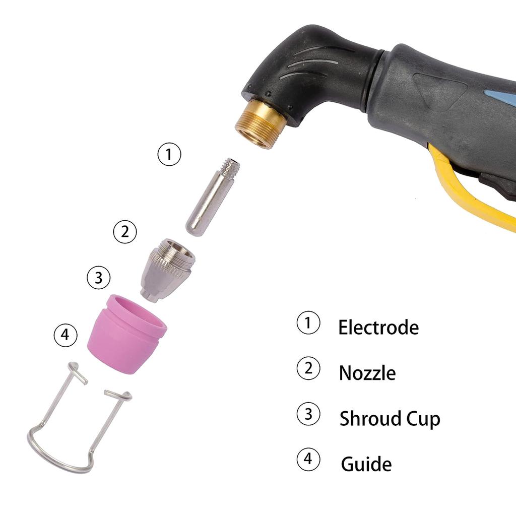 Расходные материалы для плазменной резки Электродные сопла Комплект чашек Оцинкованная медь Керамика SG-55 AG-60 WSD-60P Расходные материалы
