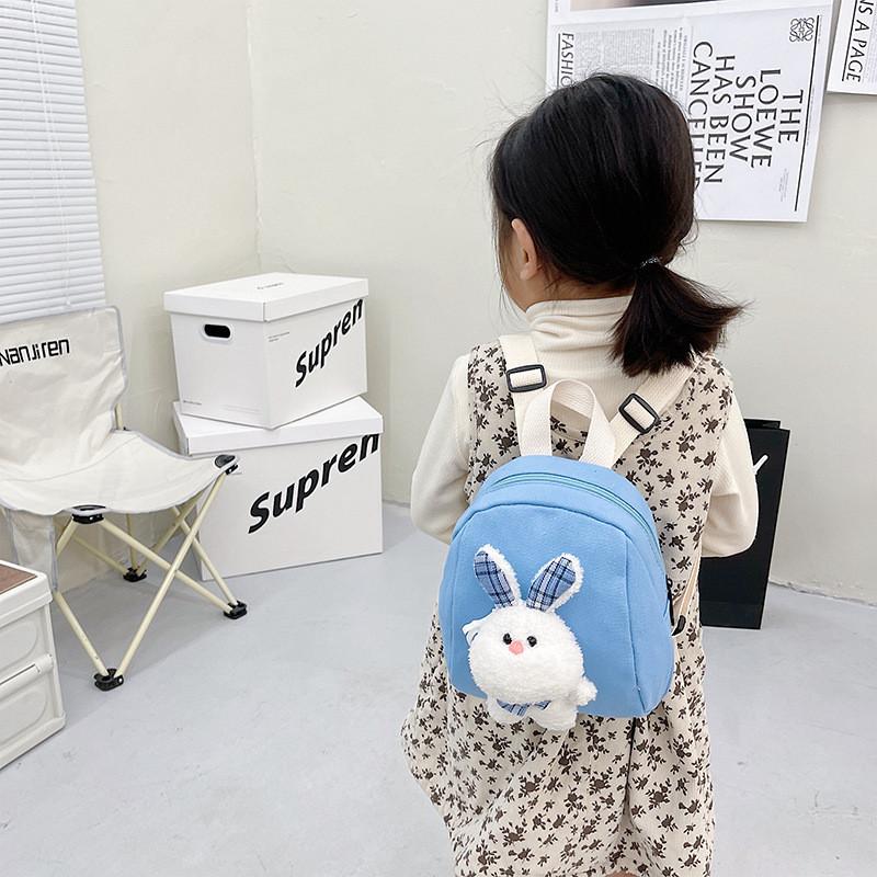 Pattern Rabbit Plush Childrens Backpack Outdoor Cartoon Mini Bag Storage