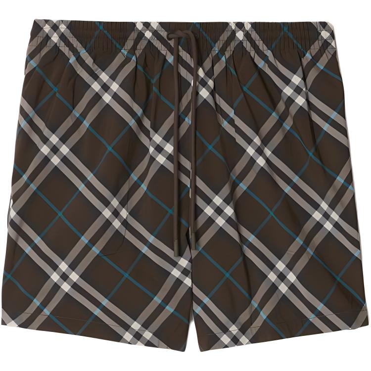 Burberry checked drawstring-waist swim shorts 80930991