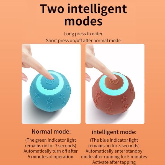 Игрушка для домашних животных Мяч Интерактивная охотничья активная подвижная игрушка для кошек Гибкая Вращающаяся Вибрационная Устойчивая к укусам Технология интеллектуальных датчиков Катящийся мяч