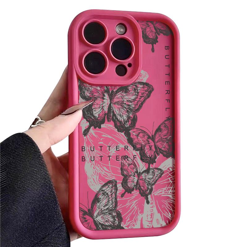Чехол-бабочка Candy Color Ink для iPhone 16 Pro 15 14 Pro Max 13 12 11 Pro Max Xr Xs X 7 8, противоударный, мягкий, тонкий чехол из ТПУ