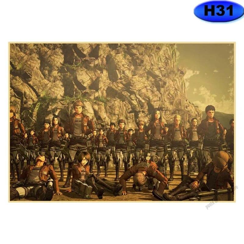 Атака на Титанов сезон 4 постер ретро крафт-бумага плакаты настенные наклейки домашний декор в стиле аниме кабинет бар кафе настенная художественная роспись