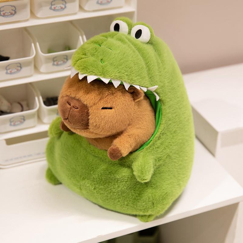 Turn Cartoon Crocodile Capybara Plush Toy Cute Girl Child Detachable Gift Doll