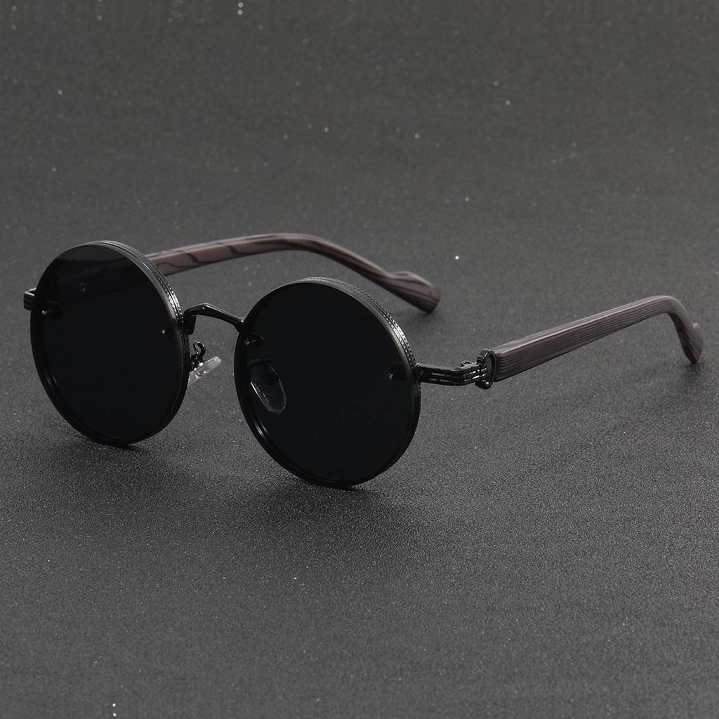 Fashion New Retro Round Frame Metal Punk Sunglasses Fashion Versatile Men's Personalized Sunglasses
