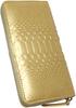 Bercute Gold Diamond Python Long Wallet for Men and Women, Genuine Snakeskin Leather with Round Zipper, Large Capacity, Flashy, Popular Brand, Gold,