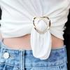New Fashion Corner Hem Waist Knotted Brooches Crystal Metal Hijab Scarf Ring Button Shirt T-shirt Fixed Buckle Accessories