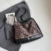 Стиль колледжа Большая вместимость Бант Женская Зима Популярный Леопардовый принт Двойной плечевой Рюкзак Одно отделение Кроссбоди Сумка-тоут