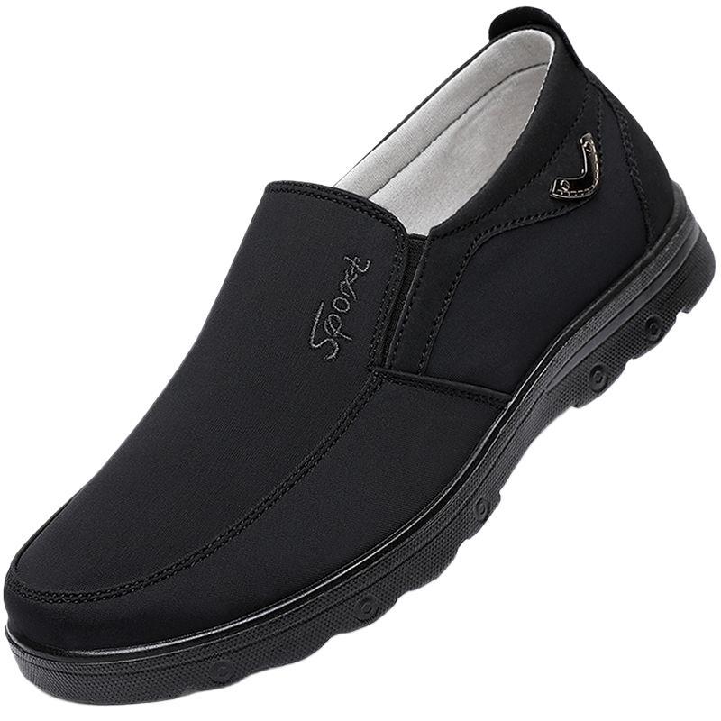 Old Beijing Cloth Shoes Men's Non-slip Casual Elderly Breathable Loose Lightweight Father Middle-aged and Elderly Waterproof Soft Sole