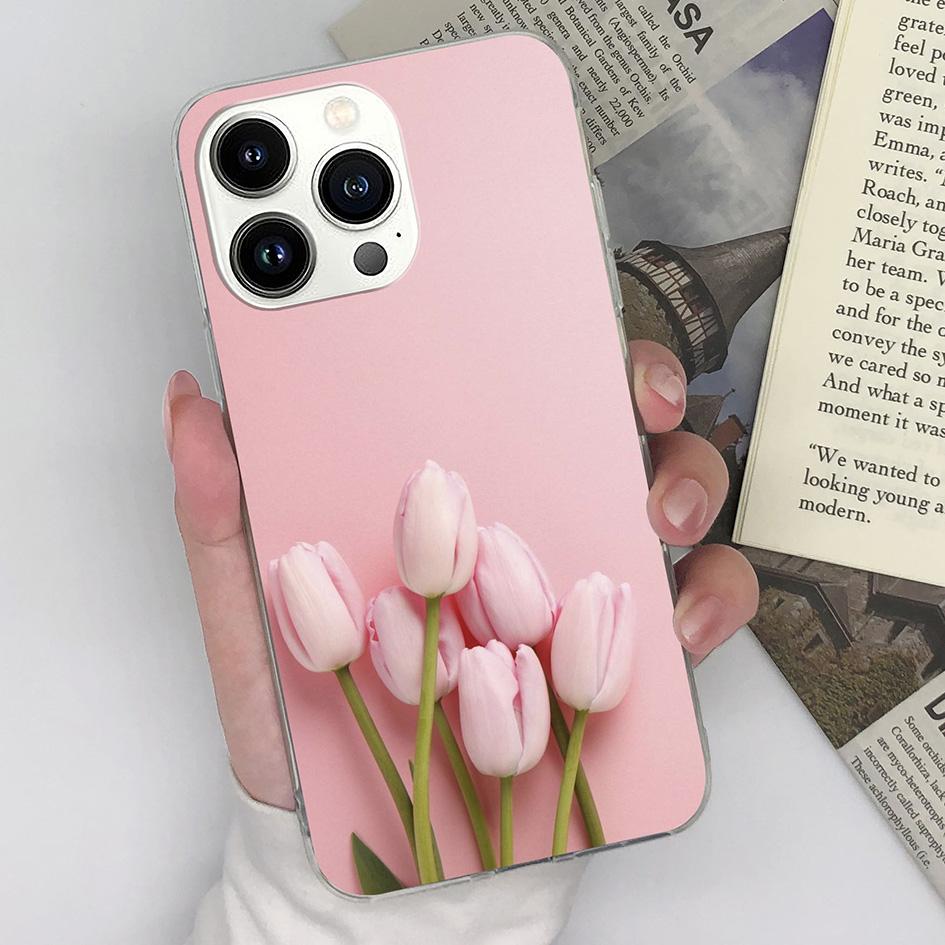 Чехол для Apple iPhone X XS XR SE 15 14 13 12 11 Pro Max с бабочкой и цветком, модный прозрачный матовый противоударный мягкий силикон для iPhone, бампер