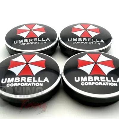 4 шт., 56 мм, серебряная корпорация UMBRELLA CORPORATION, алюминиевые колпаки для колес автомобиля, значок, эмблема ступиц колес