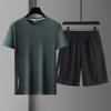 Men Fashion Casual Sport Suits Summer Short Sleeve T-Shirt and Quick Dry Shorts 2 Pieces Set Beachsuit Jogging Suit