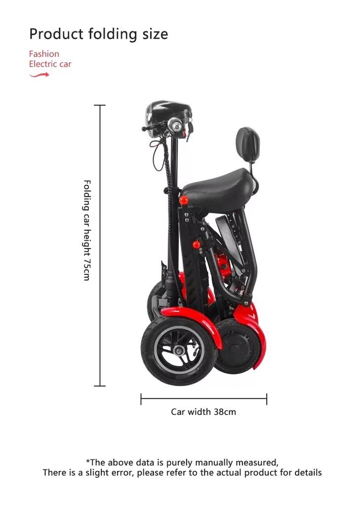 Eu New Escooter Scooter Long Range Mini 4 Wheel Folding Chinese Electric Luggage Electric Mobility Scooter for Seniors Invalids