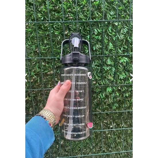 Прозрачная бутылка для воды «Мотивация», 2000 мл, кувшин для воды, без BPA