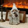 Middle Finger Smoke Gnome Statue Funny Garden Wizard Dwarf Figurine Naughty Resin Sculpture for Lawn Yard Balcony Porch Patio Home Decor