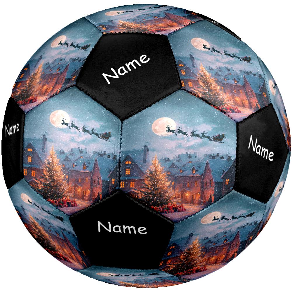 Custom Name Christmas Santa Claus Theme Size 5 Soccer Ball, Suitable for Both Indoor and Outdoor Matches, a Gift Suitable for Everyone.