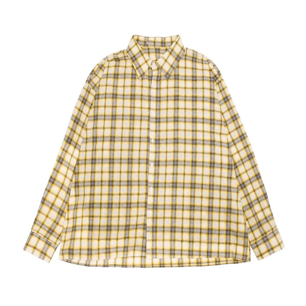 2024 Plaid Long Sleeve Shirt Japanese Hong Kong Style Ins Loose Shirt Boys Summer Trendy Versatile Casual Coat