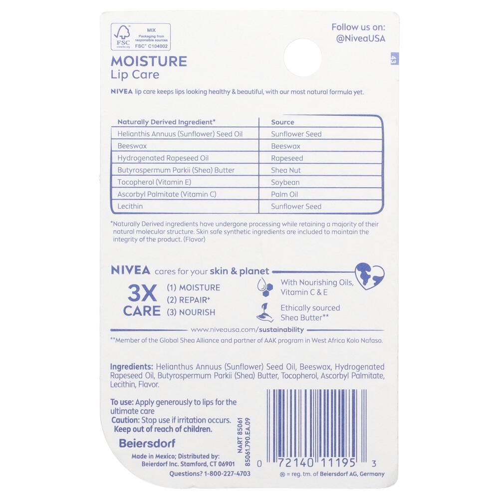 IHerb Nivea Уход за губами с увлажнением 4,8 г (0,17 унции)