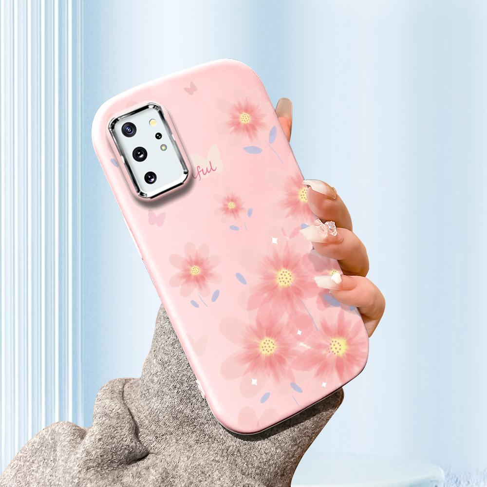 Solid Color Silver Edge Lens Fatty Casing Soft TPU Liquid Silicone Cover Shockproof Phone Case for Xiaomi Redmi Samsung