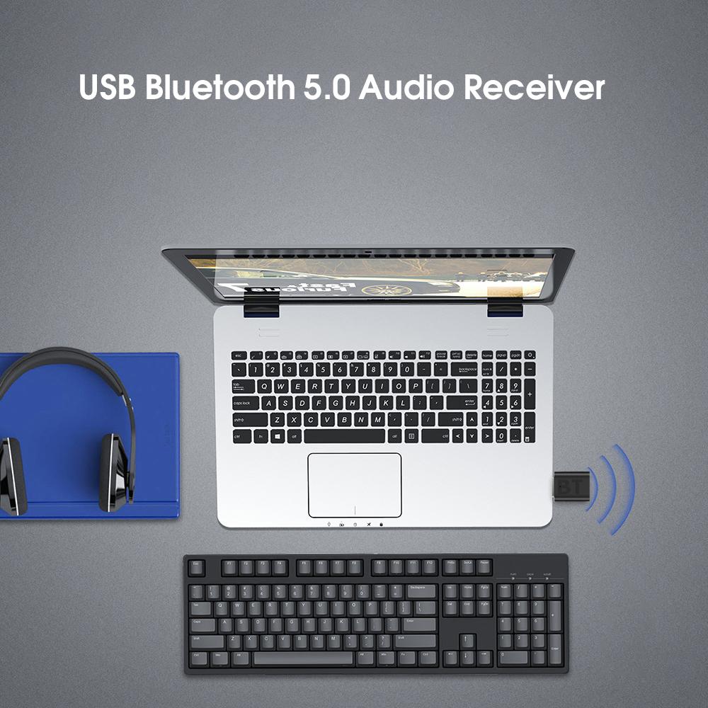 Аудиоприемник Bluetooth 5,0 Mini USB с разъемом 3,5 мм AUX Audio Auto MP3 Music Dongle Адаптер-передатчик для беспроводной клавиатуры FM-радио Динамик