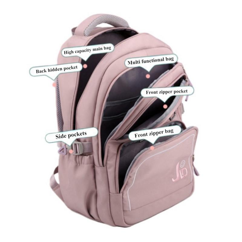 Двухслойные школьные ранцы большой вместимости для младших школьников, нейлоновые водонепроницаемые многофункциональные рюкзаки, свежая милая сумка для девочек средней школы