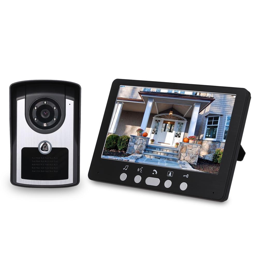 7 Inch Monitor HD Camera Video Door Phone Doorbell Intercom System IR Night Vision Wired Doorbell