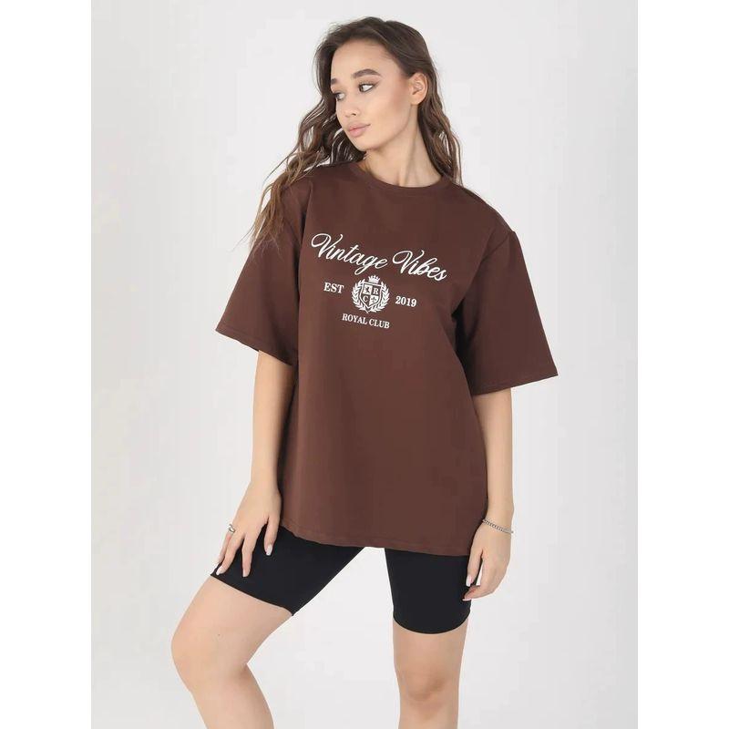 Fashion Style Fashion Print Round Neck Short Sleeve Cotton T-shirt Top Printed Letter Cotton T-shirt