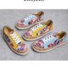 Large Size Color Matching Casual Round Head Women's Single Shoes Lace-up Printing Platform-soled Sports Style Single Shoes Women