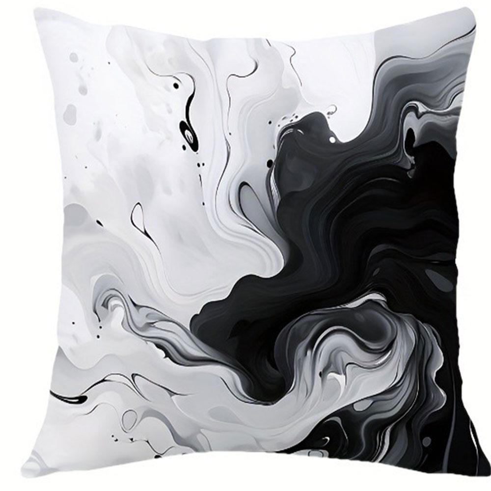 Black And Gold Brushstroke Art Pillowcasebedroom Living Room Sofa Home Decor Polyester Cushion Cover With Zipper