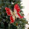 Fabric Glitter Butterfly Ornament Artificial Butterfly Christmas Tree Hanging Decoration for Ceiling Wall Tree Wreath Decor