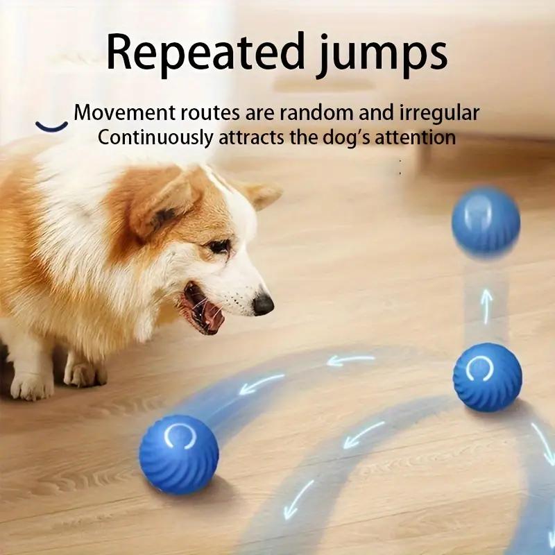 Dog Smart Bouncing Ball, Automatic Rolling Cat Ball Toy, Smart Kitten Electric Toy, Self Moving, Pet Training Dog/Cat Interactiv