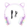 Bluetooth Cat Ear Headphones Fashionable Light Up Wireless Headset for Mobile Phones PC Tablet