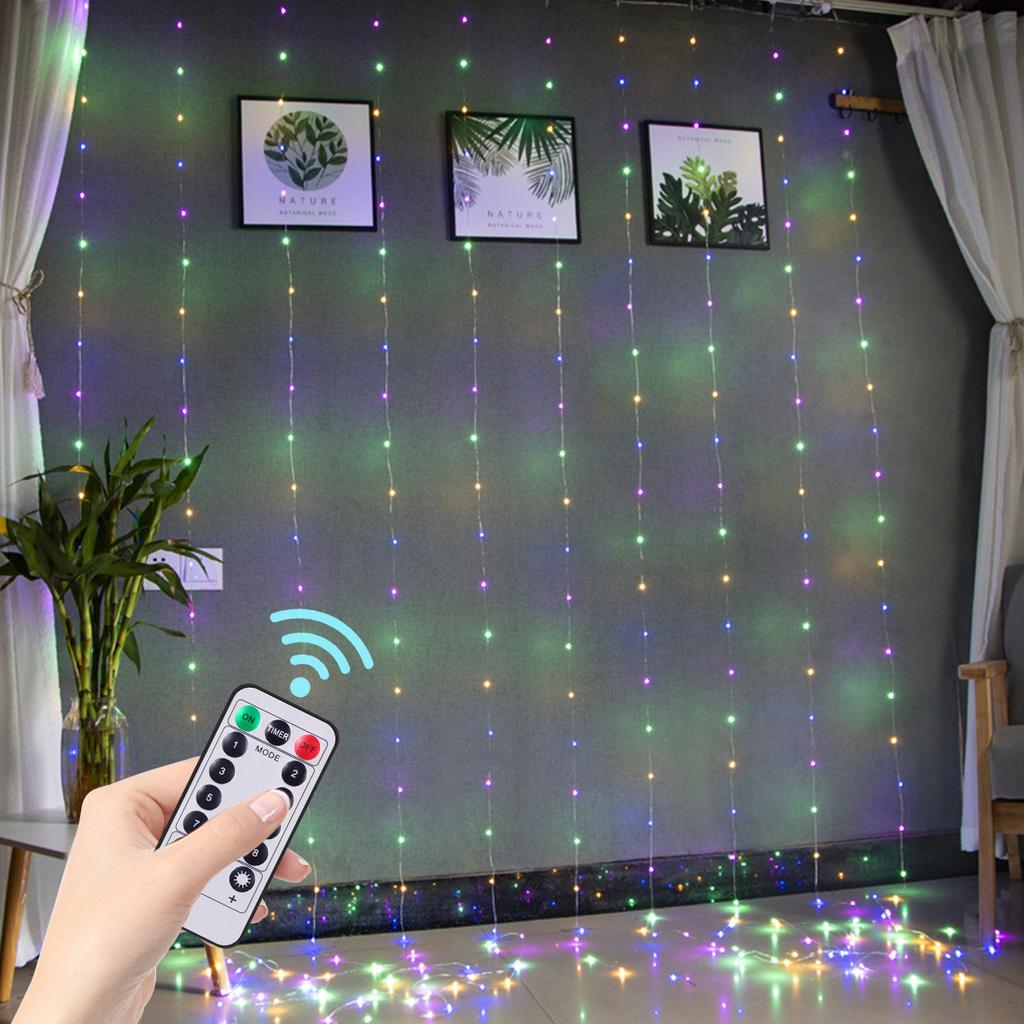 Светодиодный занавес, сказочная гирлянда, рождественский свет, USB-мощность, гирлянда-гирлянда с питанием от USB, лампа с дистанционным управлением, сад, свадьба, декор для спальни, окна