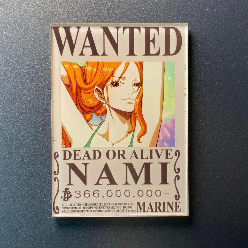 Creative One Piece Wanted Poster Magnet - Anime Cartoon Fridge Decor & Message Sticker