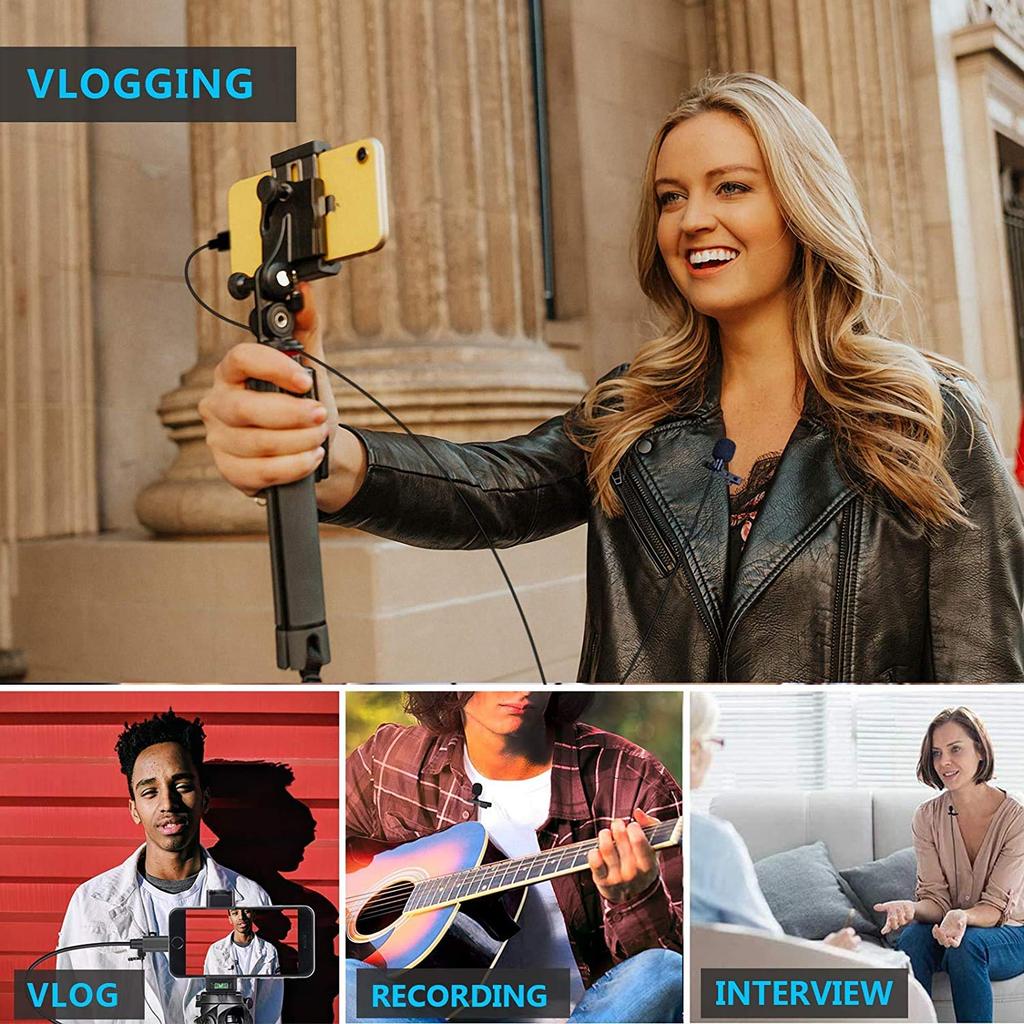 Condenser Microphone Microphone Pin Microphone Clip Type Omnidirectional Smartphone Microphone Length Cable Compatible with iPad Pro Book Air Sony