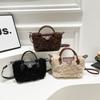 Lamb wool messenger bag women's new autumn and winter versatile high-end texture niche single shoulder portable wool bag